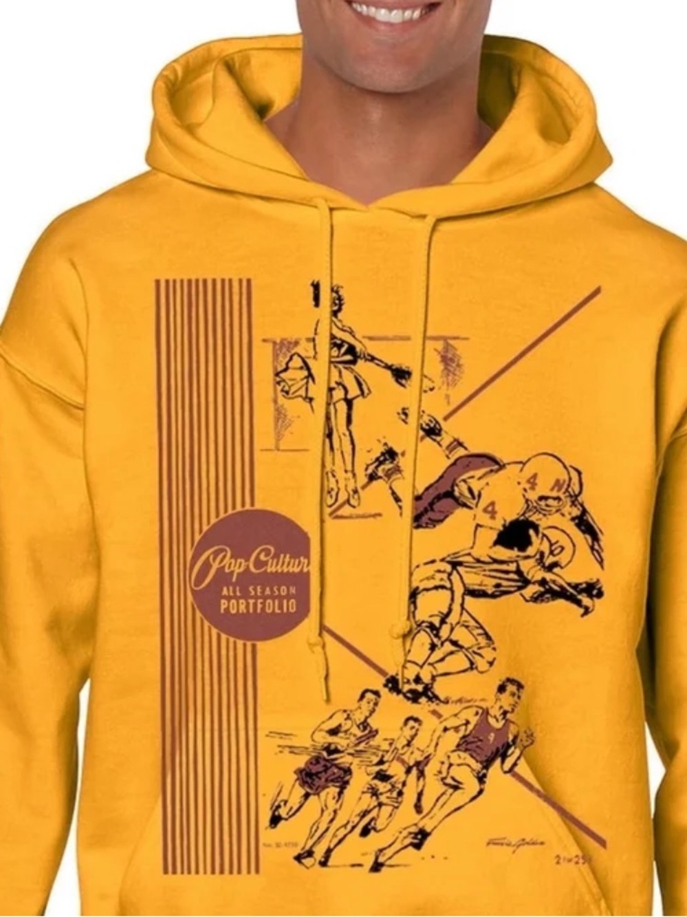 Yellow Graphic Hoodie - Men - Picture 6 of 8
